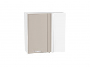 Шкаф верхний прямой угловой Квадро 716*700*345 Кашемир / Белый