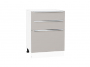 Шкаф нижний с 3-мя ящиками Фьюжн 816*600*480 Clay Silk / Белый