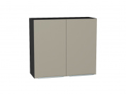 Шкаф верхний с 2-мя дверцами Фьюжн 716*800*320 Silky Grey / Graphite