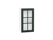 Шкаф верхний с 1-ой остекленной дверцей Дублин 716*400*318 Special Green / Белый