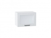 Шкаф верхний горизонтальный остекленный Прага 358*500*318 Белое дерево / Белый