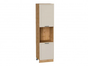 Шкаф пенал с 2-мя дверцами под технику Нео 2336*600*576 Cream Silk / Дуб Вотан