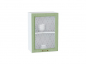 Шкаф верхний с 1-ой остекленной дверцей Ницца 716*500*318 Дуб оливковый / Белый