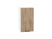 Шкаф верхний с 1-ой дверцей Флэт 716*400*318 Natural Casella Oak 2S / Белый