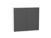 Шкаф верхний с 2-мя дверцами Фьюжн 716*800*320 Stormy Silk / Белый