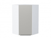 Шкаф верхний угловой Фьюжн 920*600*600 Silky Light Grey / Белый