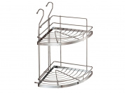 Полка угловая 2-х ярусная малая 440*230*230 Хром