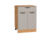 Шкаф нижний с 2-мя дверцами и ящиком Фрейм 816*600*484 Clay Silk / Дуб Вотан