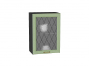 Шкаф верхний с 1-ой остекленной дверцей Ницца 716*500*318 Дуб оливковый / Graphite