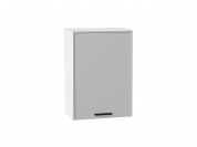 Шкаф верхний с 1-ой дверцей Фрейм 716*500*324 Grey Silk / Белый