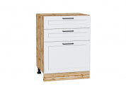Шкаф нижний с 3-мя ящиками Барселона 816*600*484 Белый / Дуб Вотан