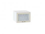 Шкаф верхний горизонтальный остекленный глубокий Ницца 358*500*574 Агат / Белый