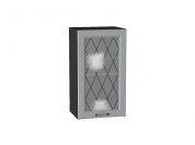 Шкаф верхний с 1-ой остекленной дверцей Ницца 716*400*318 Графит / Graphite