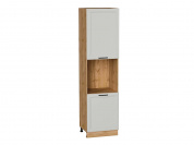 Шкаф пенал с 2-мя дверцами под технику Нео 2336*600*576 Grey Silk / Дуб Вотан