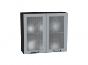 Шкаф верхний с 2-мя остекленными дверцами Ницца 716*800*318 Magnum / Graphite