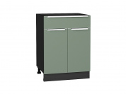 Шкаф нижний с 2-мя дверцами и ящиком Фьюжн 816*600*480 Silky Mint / Graphite