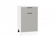Шкаф нижний с 1-ой дверцей и ящиком Флэт 816*500*478 Light Grey In 2S / Белый