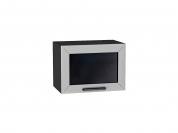 Шкаф верхний горизонтальный остекленный Глетчер 358*500*318 Гейнсборо Силк / Graphite