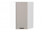 Шкаф верхний угловой Фрейм 920*600*600 Clay Silk / Белый