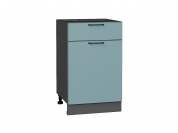 Шкаф нижний с 1-ой дверцей и ящиком Флэт 816*500*478 Grey-green In 2S / Graphite