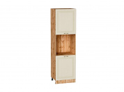 Шкаф пенал с 2-мя дверцами под технику Ницца 2132*600*574 Дуб крем / Дуб Вотан