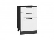 Шкаф нижний с 3-мя ящиками Нео 816*500*480 White Silk / Graphite