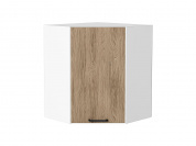 Шкаф верхний угловой Флэт 716*600*600 Natural Casella Oak 2S / Белый