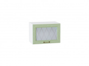 Шкаф верхний горизонтальный остекленный Ницца 358*500*318 Дуб оливковый / Белый