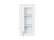 Шкаф верхний с 1-ой остекленной дверцей Лофт 920*400*320 White Silk / Белый