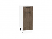 Шкаф нижний с 1-ой дверцей и ящиком Флэт 816*300*478 Brown Casella Oak 2S / Белый