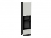 Шкаф пенал с 1-ой дверцей и ящиком под технику Нео 2336*600*576 Grey Silk / Graphite