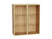 Шкаф верхний с 2-мя остекленными дверцами 920*800*322 Золотой / Дуб Вотан