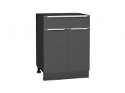 Шкаф нижний с 2-мя дверцами и ящиком Фьюжн 816*600*480 Stormy Silk / Graphite