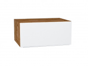 Шкаф верхний горизонтальный глубокий Фьюжн 358*800*576 Silky White / Дуб Вотан