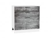 Шкаф нижний с 3-мя ящиками Флэт 816*800*478 Temple Stone 2S / Белый