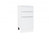 Шкаф нижний с 3-мя ящиками Фьюжн 816*400*480 Silky White / Белый