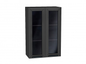 Шкаф верхний с 2-мя остекленными дверцами Глетчер 920*600*318 Маренго Силк / Graphite