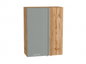 Шкаф верхний прямой угловой Квадро 920*700*345 Аквамарин / Дуб Вотан