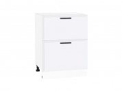 Шкаф нижний с 2-мя ящиками Фрейм 816*600*484 White Silk / Белый