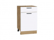 Шкаф нижний с 1-ой дверцей и ящиком Фрейм 816*500*484 White Silk / Дуб Вотан