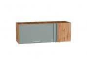 Шкаф верхний прямой угловой горизонтальный Квадро 358*1000*350 Аквамарин / Дуб Вотан
