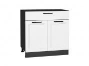 Шкаф нижний с 2-мя дверцами и ящиком Нео 816*800*480 White Silk / Graphite