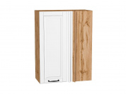 Шкаф верхний прямой угловой Дублин 920*700*345 Special White / Дуб Вотан