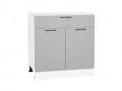 Шкаф нижний с 2-мя дверцами и ящиком Флэт 816*800*478 Light Grey In 2S / Белый