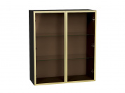 Шкаф верхний с 2-мя остекленными дверцами 920*800*322 Золотой / Graphite