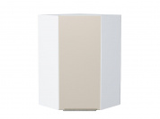 Шкаф верхний угловой Фьюжн 920*600*600 Cream Silk / Белый