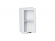 Шкаф верхний с 1-ой остекленной дверцей Барселона 716*400*324 Белый / Белый