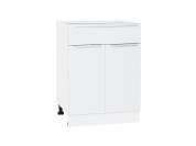 Шкаф нижний с 2-мя дверцами и ящиком Фьюжн 816*600*480 Silky White / Белый