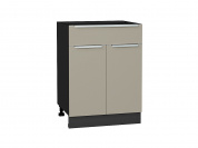 Шкаф нижний с 2-мя дверцами и ящиком Фьюжн 816*600*480 Silky Grey / Graphite