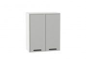 Шкаф верхний с 2-мя дверцами Фрейм 716*600*324 Grey Silk / Белый